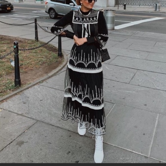 Zara Dresses Zara Embroidered Tulle Dress Poshmark